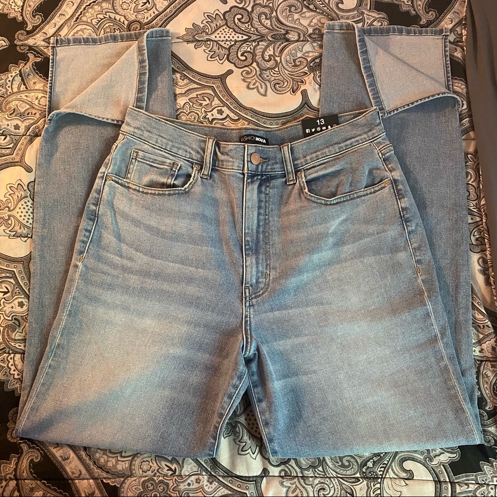 Fashion Nova High-Waist Split Hem Jeans